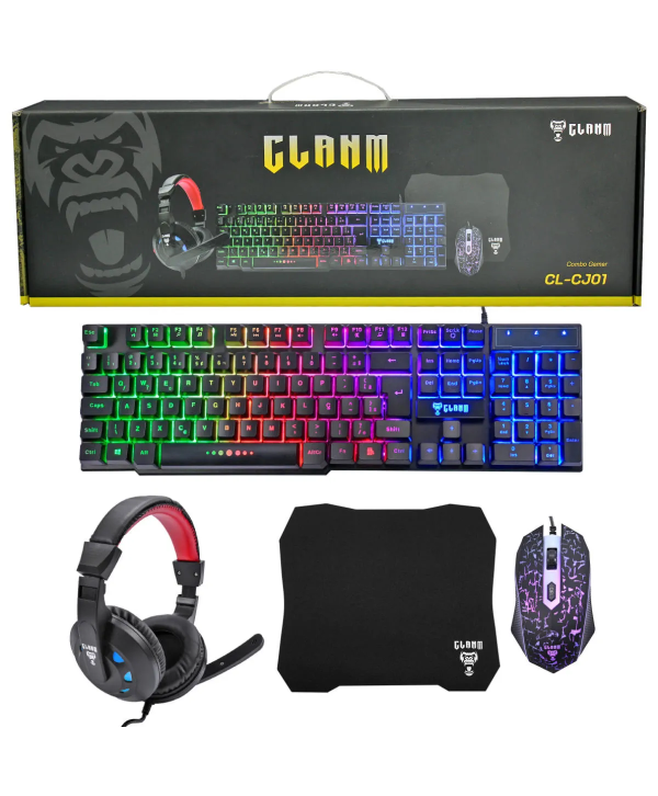 Combo Gamer Nightmare, Teclado, Mouse, Headset, Mousepad