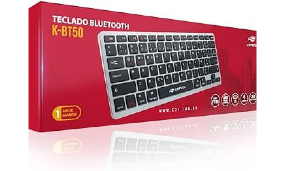 Teclado Sem Fio Bluetooh K-bt50bk C3tech