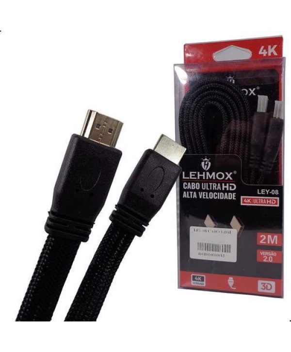 Cabo HDMI 2M HD Alta Velocidade, Versao 2.0, 4K - Ley-08