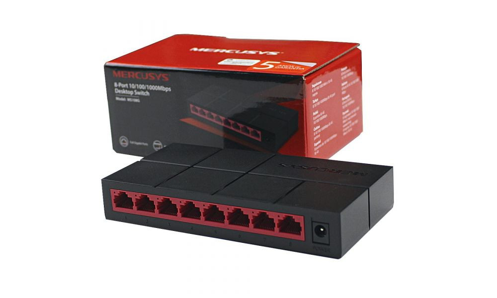 Switch Mercusys  8 Portas 10/100/1000Mbps MS108G - Gigabit