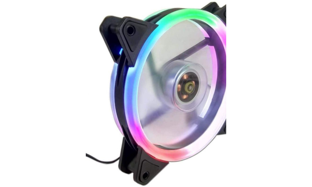 COOLER FAN GFIRE LED RAINBOW RGB PPC 120X120MM 12X12CM EW0509R