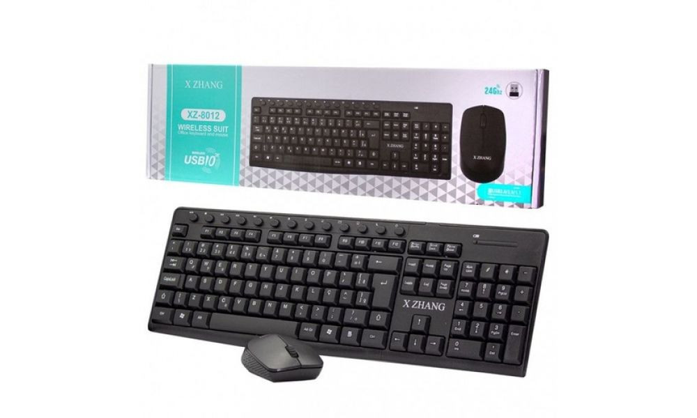 TECLADO E MOUSE MULTIMÍDIA SEM FIO WIRELESS 24GHZ - XZ-8012