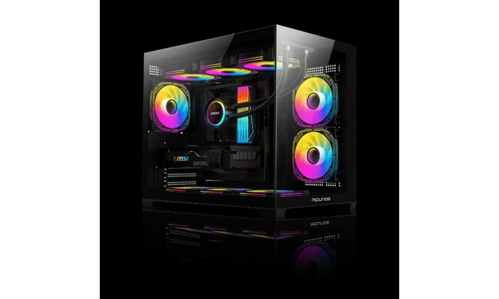 GABINETE GAMER ROUND5 BLAST BLACK (M-ATX / AQUARIO / FRONTAL VIDRO / SEM FAN