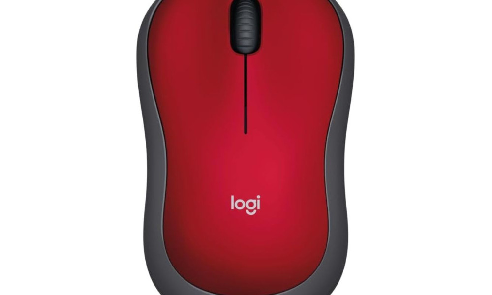 Mouse sem fio Logitech M185 com Design Ambidestro Compacto, Conexão USB e Pilha Inclusa - Vermelho