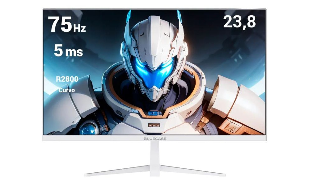 Monitor Gamer Bluecase R2800 Curvo de 23.8 Full HD 75Hz Branco