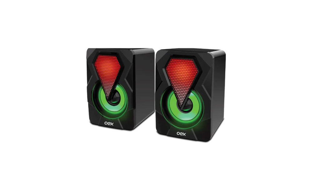 Caixa de Som OEX Speaker Rainbow LED 10W SK201 SK-201 USB e P2