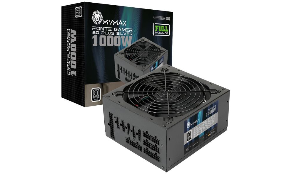 Fonte ATX 1000W Modular Mymax Modular 80p Silver