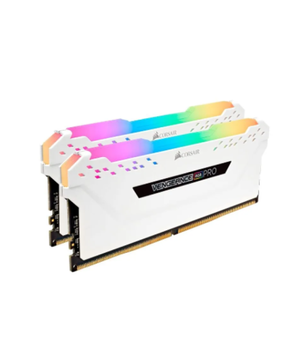 Memória RGB DDR4 Corsair Vengeance RGB RS, 2x8GB, 3200MHz, BRANCA - KIT COM 2 PENTE DE 8 - SOMENTE KIT - PREÇO POR KIT 2X8