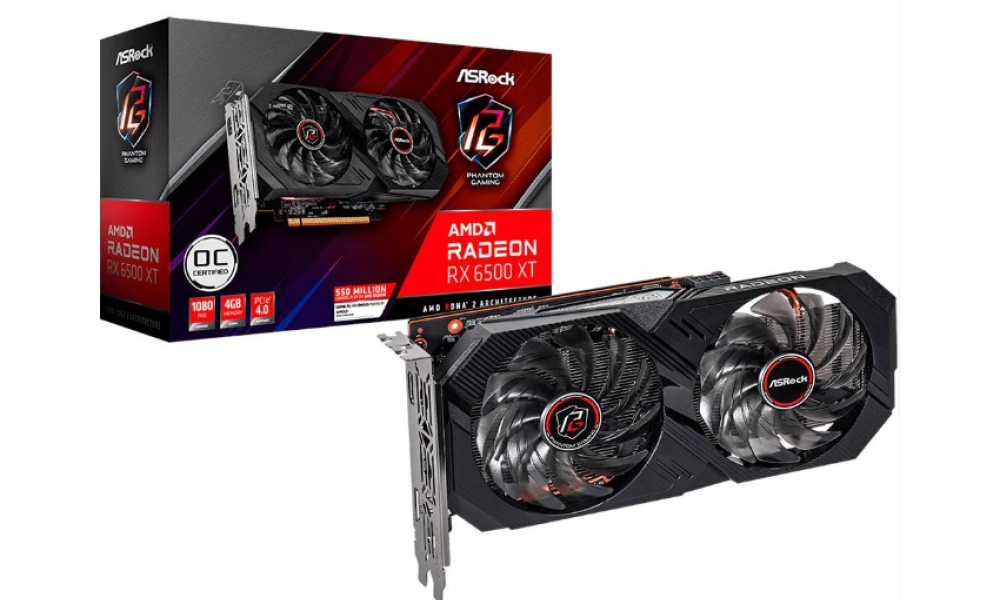 Placa de Vídeo AsRock Radeon RX 6500 XT Phantom Gaming D OC, 4GB, GDDR6, Ray Tracing