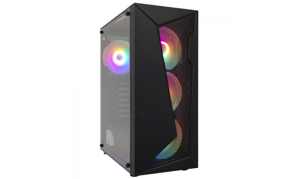 Gabinete Gamer Duex DX305M RGB Fan, Lat. Vidro, C. 4 Fans - Preto