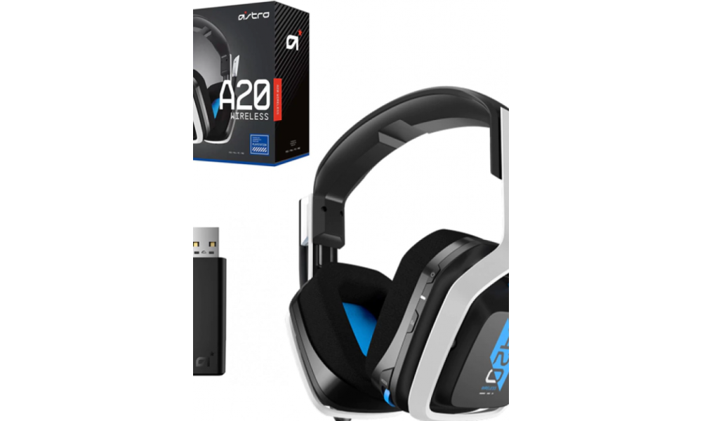 Headset Gamer Astro A20 Wireless GEN 2 PS5/PS4/PC/MAC Branco/Azul, 939-001877