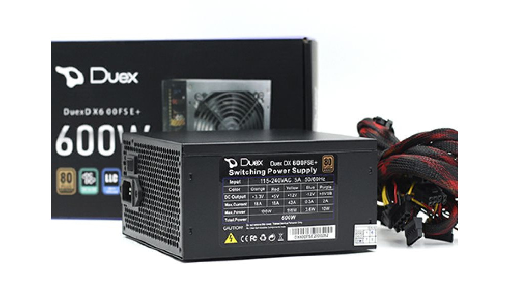 Fonte ATX 600W Duex DX6 FSE Plus