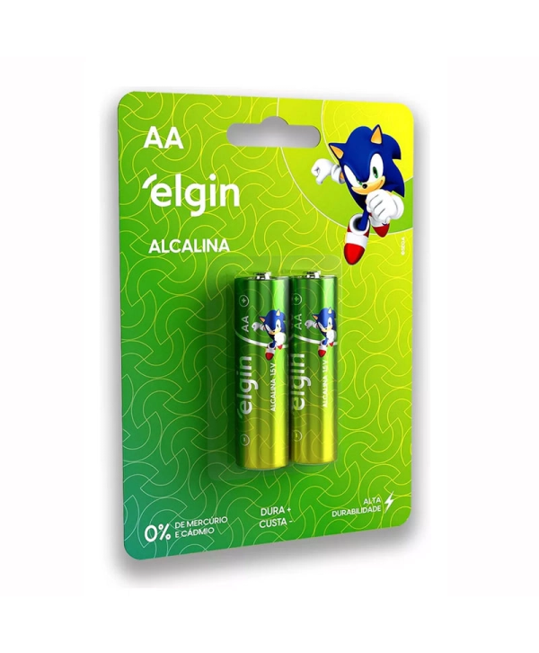 Pilha Alcalina Pequena Elgin AA 2UND