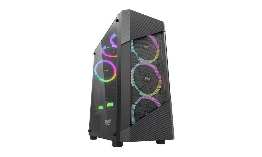 Gabinete Gamer Aigo DarkFlash Pollux Preto Lateral Acrilico