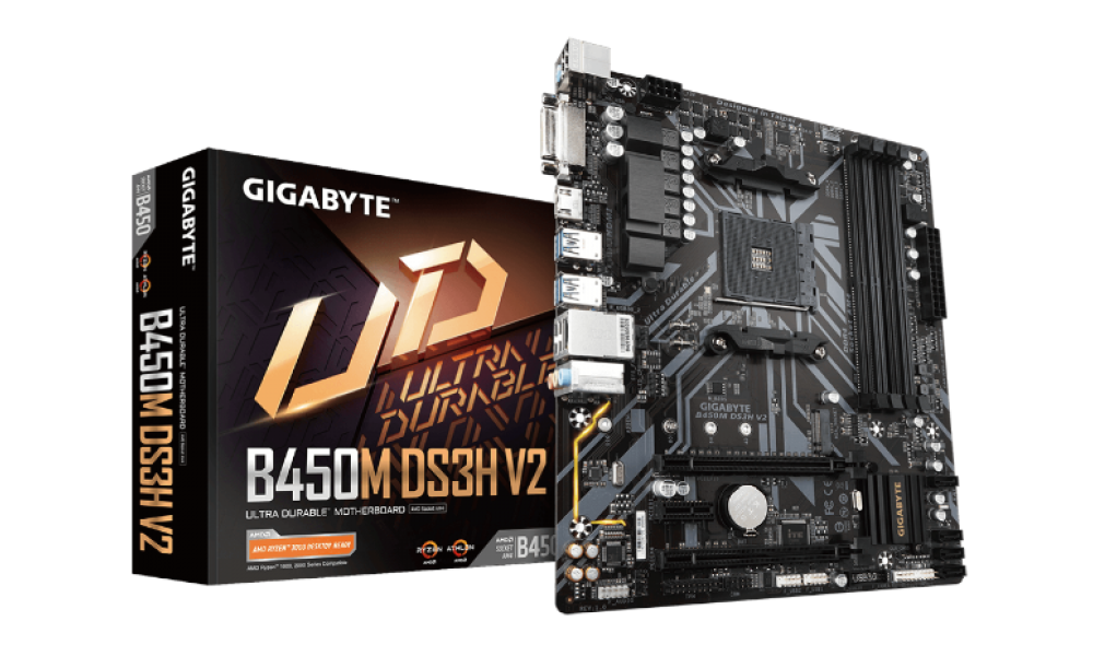 Placa Mãe Gigabyte B450M DS3H V2, Chipset B450, AMD AM4, mATX, DDR4