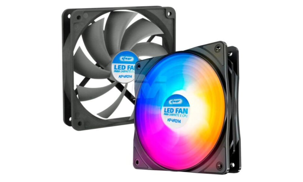 Cooler Fan 120mm para Gabinete e CPU com Led RGB KNUP - KP-VR314