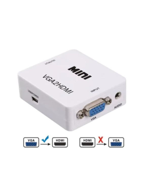 Mini Conversor VGA para HDMI Adaptador de Vídeo HD