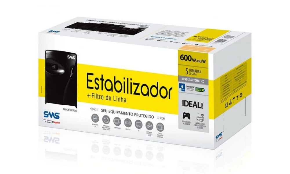 Estabilizador Progressive lll 600Bi 115 + Filtro de Linha