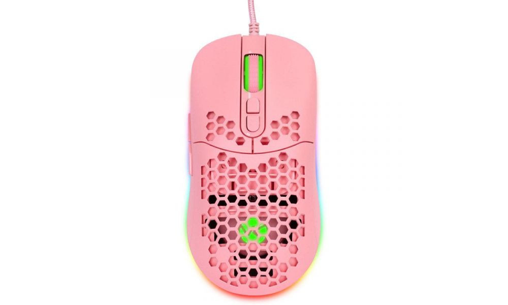 Mouse Gamper VX Gaming Void Led RGB 7600 DPI Rosa Cabo USB 1,8M - mgv120r