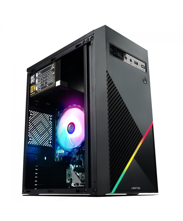 Gabinete Liketec One V2 RGB, Mid Tower, mATX, Black, Sem Fonte, Sem Fan, LC-MT-ONEV2-2057