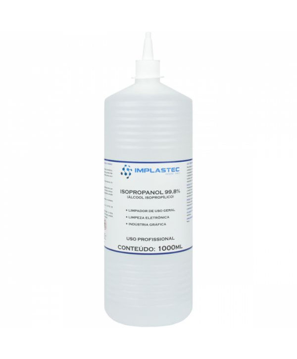 Alcool Isopropilico Implastec 1L 99,9% c/ Bico Aplicador