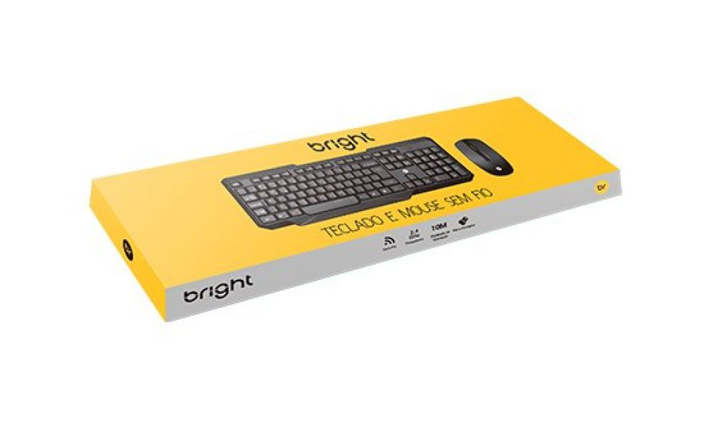 Combo Teclado e Mouse S/ Fio - Bright 0055