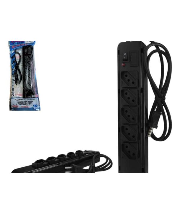 Filtro De Linha 5 Tomadas Régua Plastico Cabo diagonal 1,10 metros KITEC FLK5DABS 