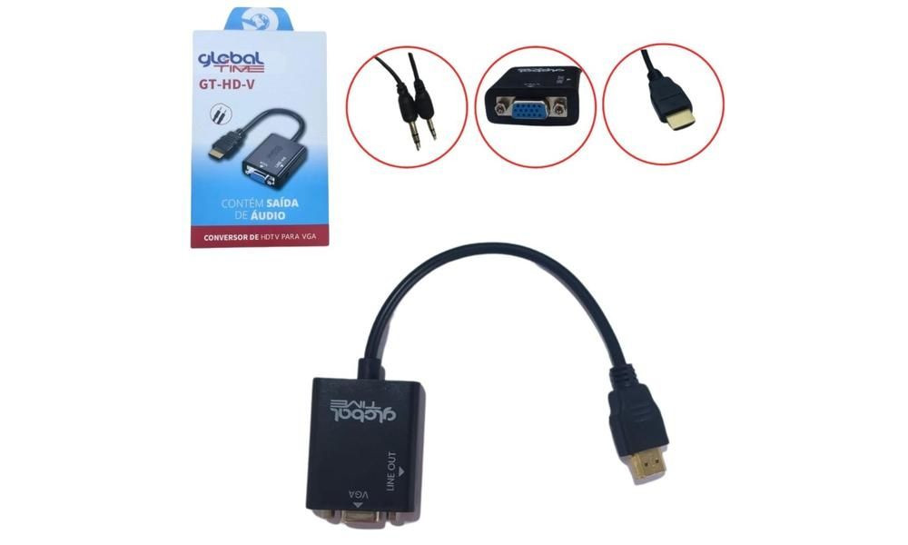 Conversor HDMI para VGA c/ P2 GT-HD-V