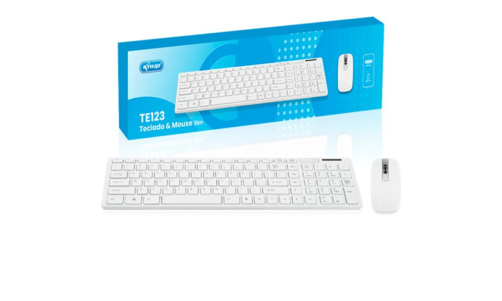 Kit Teclado e Mouse sem Fio para Computador Wireless 2.4G Knup - KP-TE123