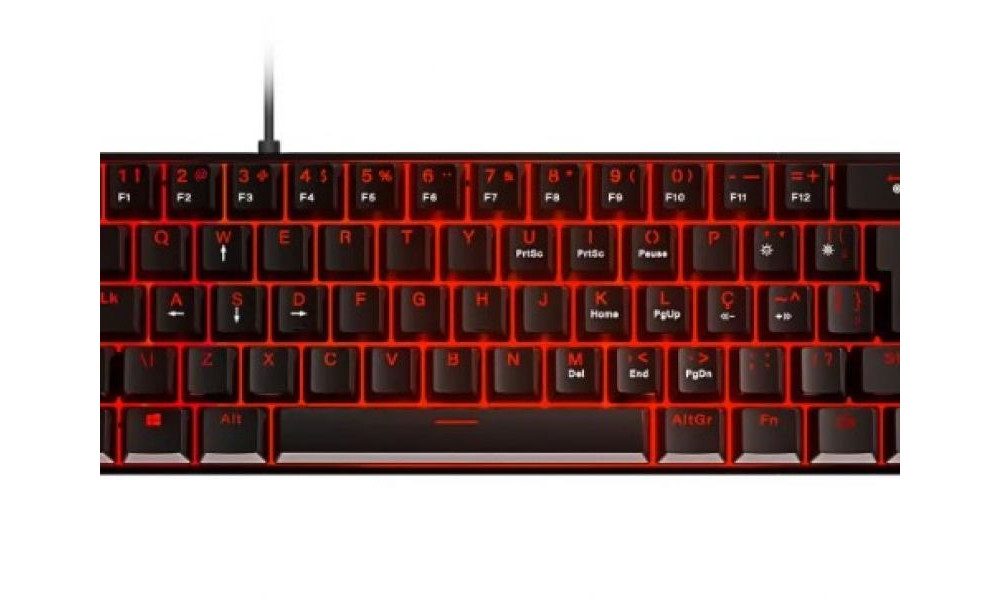 Teclado Mecanico 60% Zot - Switch Outemu Blue Hotswap Led Vermelho