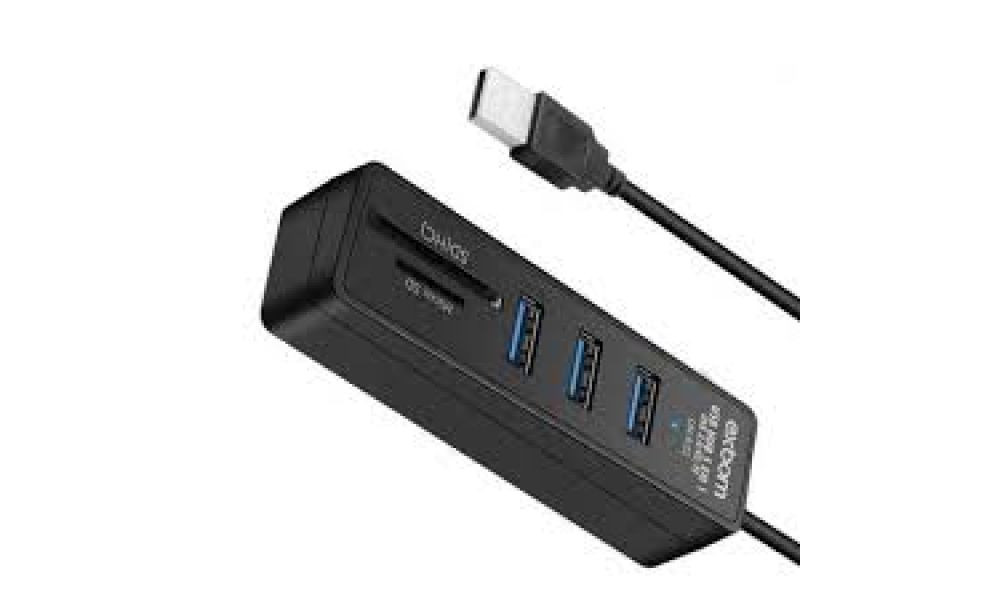 Hub Usb 3.0 (5 EM 1) com 3 portas USB e 2 portas com leitor SD - EXBOM - UH-R32