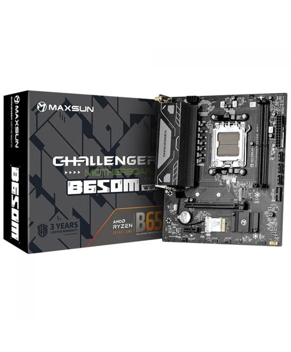 Placa Mãe Maxsun Challenger B650M WI-FI, Chipset B650, AMD AM5, MATX, DDR5, MS-Challenger B650M WIFI