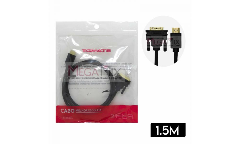 CABO ADAPTADOR HDMI X DVI 1.5M MCB-023 TOMATE