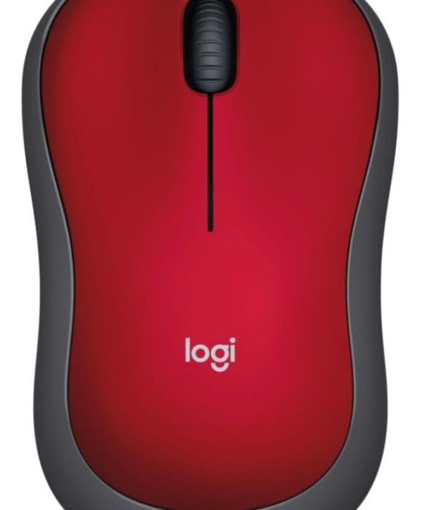 Mouse sem fio Logitech M185 com Design Ambidestro Compacto, Conexão USB e Pilha Inclusa - Vermelho