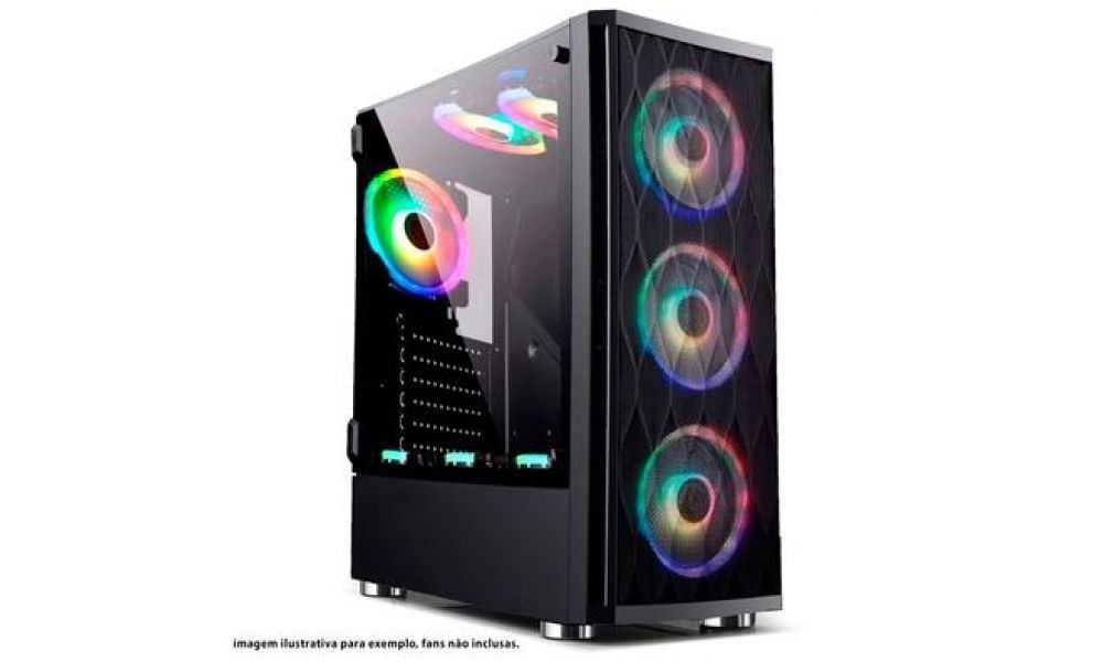 GABINETE GAMER BG-025 PRETO BLUECASE S/ FONTE / USB 3.0 (VERIFICAR PRODUTO)