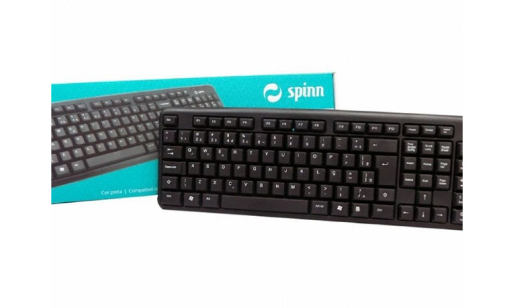 Teclado USB Spinn Padrão Slim TP100 Preto