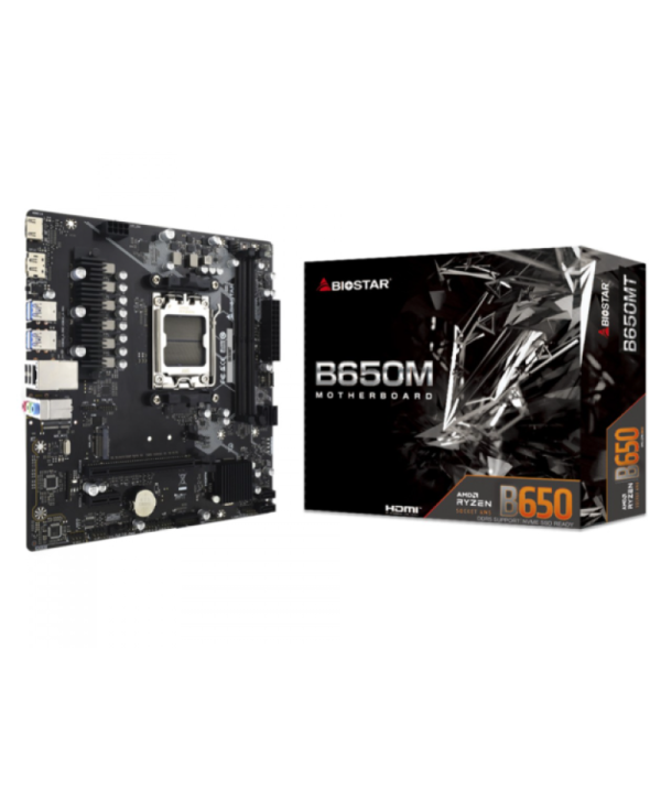 Placa Mãe Biostar B650MT, Chipset B650, AMD AM5, MATX, DDR5