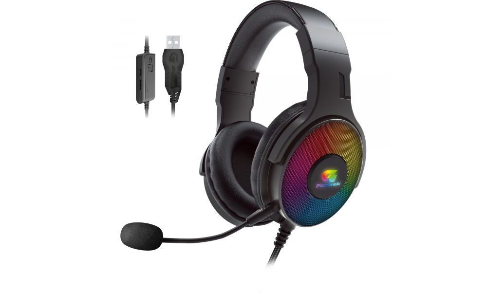 Headset Gamer Fortrek Cruiser 7.1 USB RGB Preto