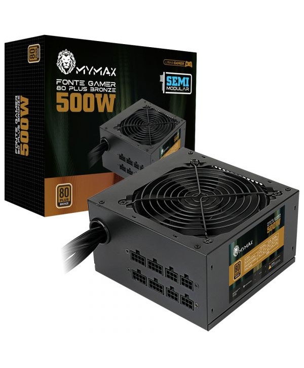 Fonte ATX Mymax 500W Semi Modular 80p Bronze PFC Ativo (mpsu-fp550w)