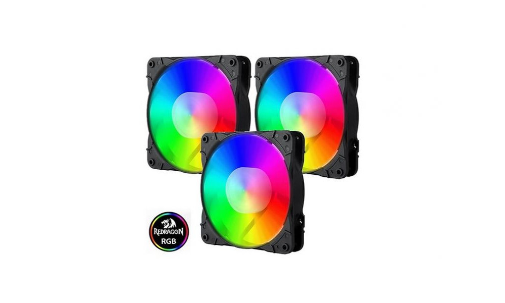 Kit C/ 3 Coolers Fans para Gabinete Redragon GC-F007