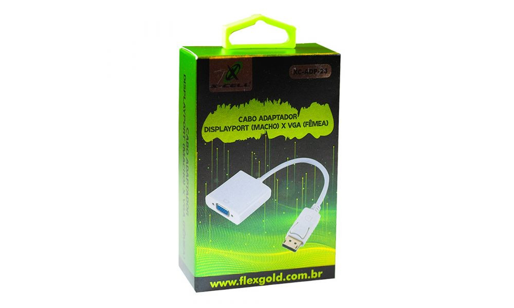 Adaptador Displayport Macho x VGA Femea X-Cell XC-ADP-23