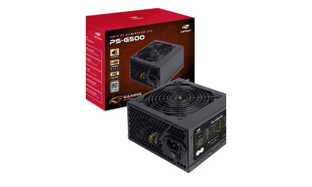 Fonte de Alimentação Gamemax GM500 500W Box 80 Plus Bronze C/PFC Preta