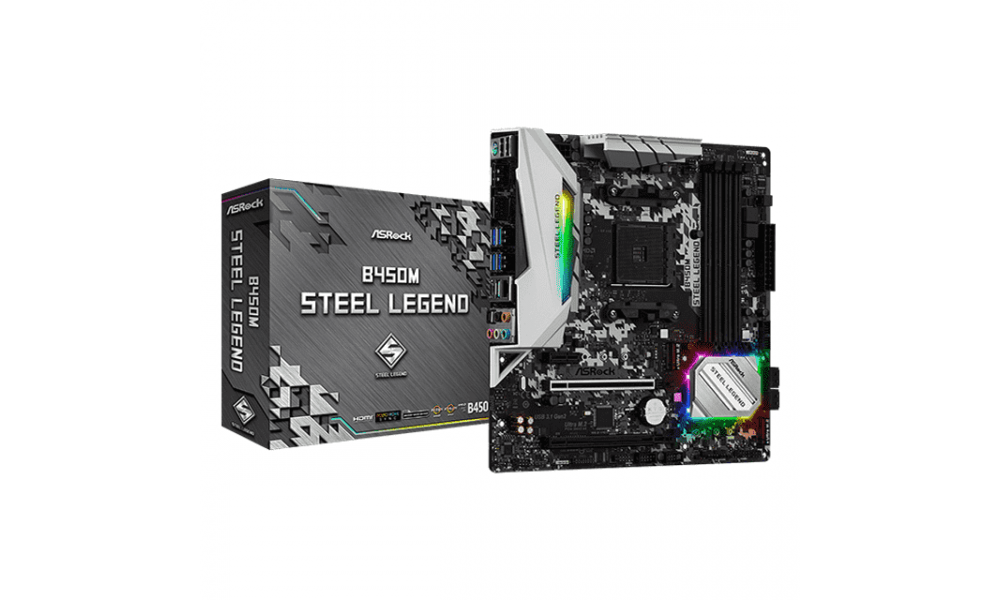 Placa Mãe AMD Asrock B450m Steel Legend DDR4