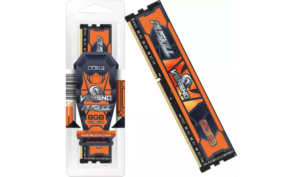 Memória Ram Desktop Puskill Veneno 8gb Ddr3 1600mhz Cl11 1.5v Pc3-12800 Dimm