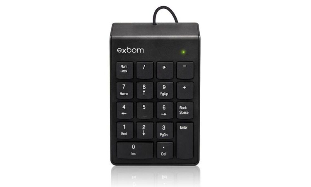 Teclado Númerico Com Fio USB 2.0 18 Teclas EXBOM - BK-N30