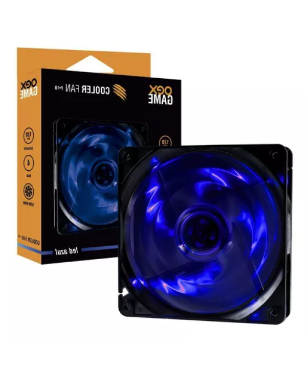 Cooler FAN OEX F10, 120mm, LED Azul, 1200 RPM 4 Leds