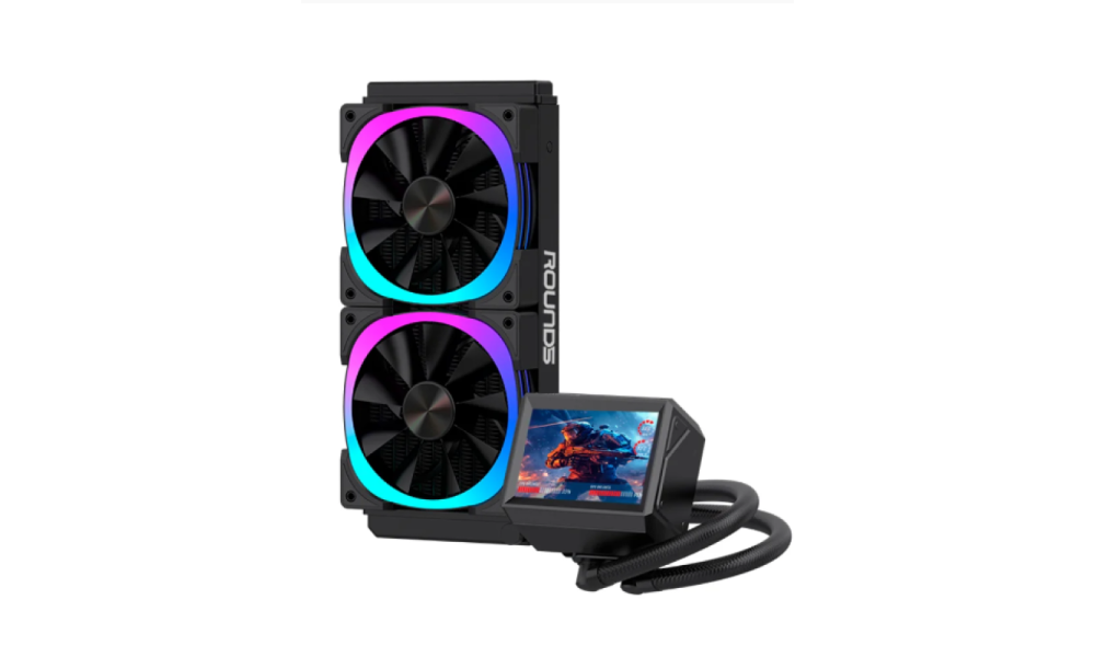 WATER COOLER ROUND5 NOTUS BLACK ARGB COM TELA DE 3,5 240MM-TDP250W