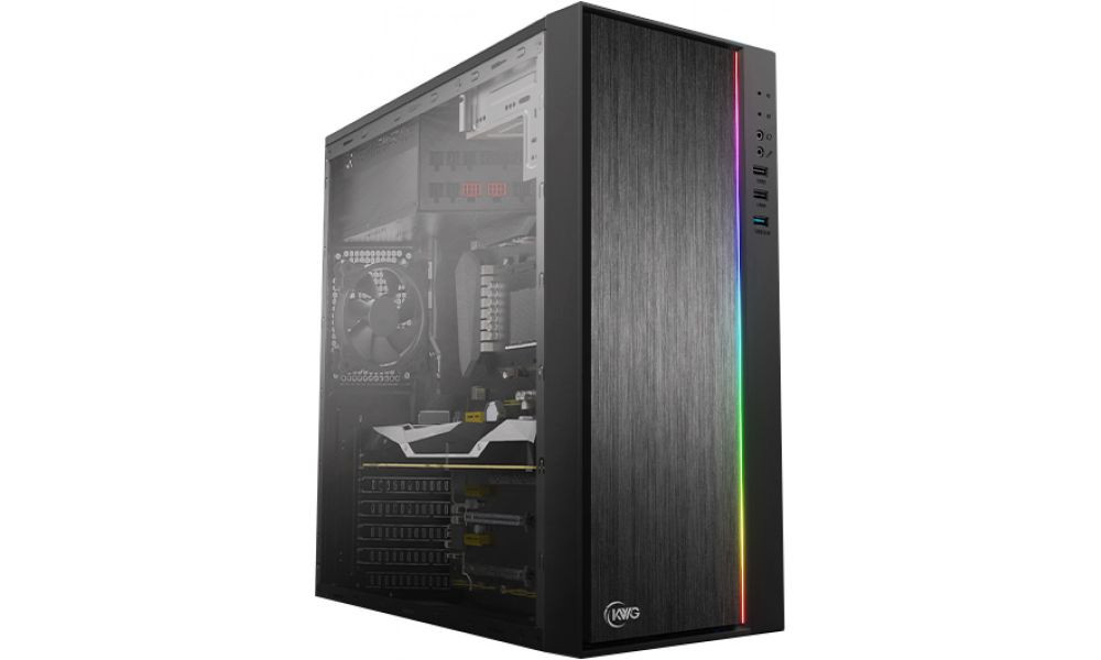 Gabinete KWG Vela M1 RGB Preto 