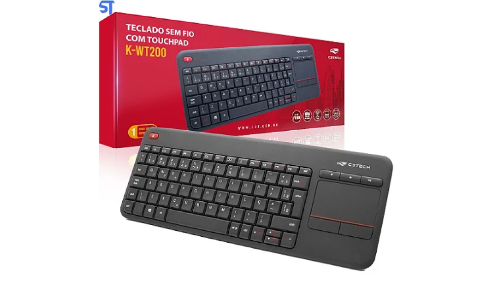 Teclado Sem Fio Com Touchpad K-WT200BK C3T