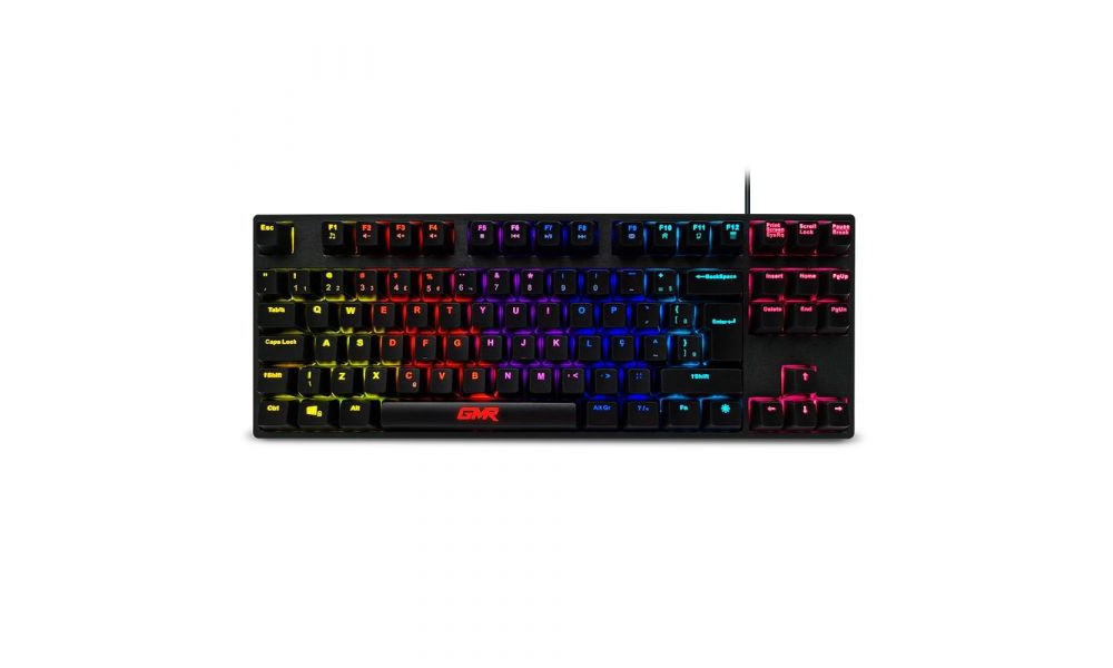 Teclado Gamer Mecânico Multilaser GK-510 TKL, LED Rainbow, Switch Blue, ABNT2, Black, TC258